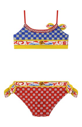 Детского раздельный купальник DOLCE & GABBANA разноцветного цвета по цене 16850 руб., арт. L5J806/G7WLU/2-6 | Фото 2 Детского раздельный купальник DOLCE & GABBANA разноцветного цвета, арт. L5J806/G7WLU/2-6 | Фото 2