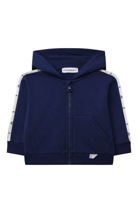 Детский хлопковая толстовка EMPORIO ARMANI синего цвета по цене 10550 руб., арт. 6KHBJ2/3J4BZ | Фото 1 Детский хлопковая толстовка EMPORIO ARMANI синего цвета, арт. 6KHBJ2/3J4BZ | Фото 1