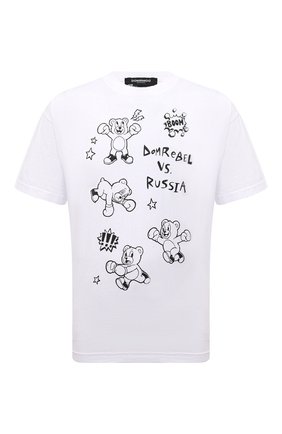 Мужская хлопковая футболка DOMREBEL белого цвета, арт. RUMBLE/B0X T-SHIRT | Фото 1 (Материал внешний: Хлопок; Длина (для топов): Стандартные; Рукава: Короткие; Стили: Гранж; Принт: С принтом)