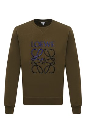 Мужской хлопковый свитшот LOEWE хаки цвета по цене 57300 руб., арт. H526Y24J07 | Фото 1 Мужской хлопковый свитшот LOEWE хаки цвета, арт. H526Y24J07 | Фото 1