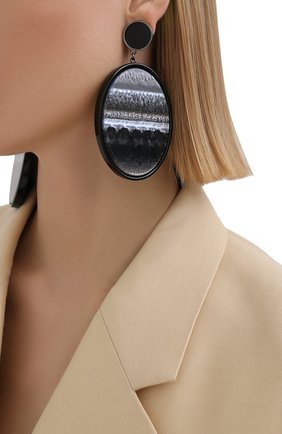 Женские клипсы GIORGIO ARMANI темно-синего цвета по цене 58350 руб., арт. 61A621/1A961 | Фото 2 Женские клипсы GIORGIO ARMANI темно-синего цвета, арт. 61A621/1A961 | Фото 2