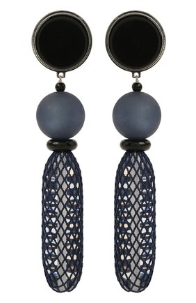 Женские клипсы GIORGIO ARMANI темно-синего цвета по цене 52000 руб., арт. 61M642/1A062 | Фото 1 Женские клипсы GIORGIO ARMANI темно-синего цвета, арт. 61M642/1A062 | Фото 1