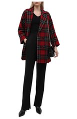 Женское шерстяное пальто REDVALENTINO красного цвета, арт. WR3CA155/5Y8 | Фото 2 (Материал внешний: Шерсть; Рукава: Длинные; Стили: Гламурный; Длина (верхняя одежда): До середины бедра; 1-2-бортные: Двубортные)