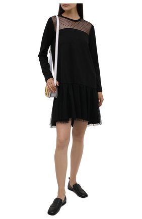 Женское хлопковое платье REDVALENTINO черного цвета по цене 34200 руб., арт. WR3MJ07L/61V | Фото 2 Женское хлопковое платье REDVALENTINO черного цвета, арт. WR3MJ07L/61V | Фото 2