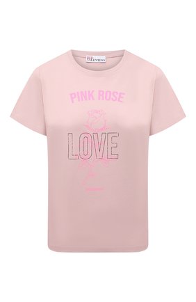 Женская хлопковая футболка REDVALENTINO светло-розового цвета по цене 14250 руб., арт. WR3MG11C/61U | Фото 1 Женская хлопковая футболка REDVALENTINO светло-розового цвета, арт. WR3MG11C/61U | Фото 1 (Материал внешний: Хлопок; Длина (для топов): Стандартные; Стили: Спорт-шик; Рукава: Короткие; Женское Кросс-КТ: Футболка-одежда; Принт: С принтом)