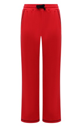 Женские хлопковые брюки REDVALENTINO красного цвета, арт. WR3MD01V/61W | Фото 1 (Длина (брюки, джинсы): Стандартные; Материал внешний: Хлопок; Силуэт Ж (брюки и джинсы): Расклешенные; Стили: Спорт-шик; Женское Кросс-КТ: Брюки-одежда)
