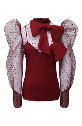 Женская блузка REDVALENTINO бордового цвета по цене 47150 руб., арт. WR3ABG40/62H | Фото 1 Женская блузка REDVALENTINO бордового цвета, арт. WR3ABG40/62H | Фото 1