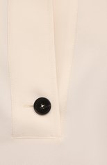 Женская блузка JIL SANDER кремвого цвета, арт. JSCT561206-WT440200 | Фото 5 (Принт: Без принта; Рукава: Короткие; Материал внешний: Синтетический материал; Длина (для топов): Стандартные; Стили: Минимализм; Женское Кросс-КТ: Блуза-одежда)