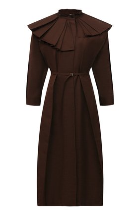 Женское хлопковое платье JIL SANDER темно-коричневого цвета по цене 137500 руб., арт. JSPT502905-WT244200 | Фото 1 Женское хлопковое платье JIL SANDER темно-коричневого цвета, арт. JSPT502905-WT244200 | Фото 1