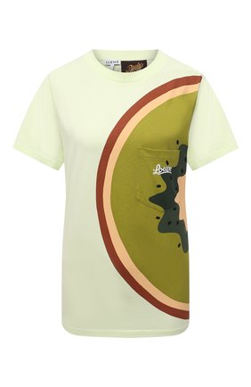 Женская хлопковая футболка loewe x paula's ibiza LOEWE зеленого цвета по цене 29950 руб., арт. S616Y22X20 | Фото 1 Женская хлопковая футболка loewe x paula's ibiza LOEWE зеленого цвета, арт. S616Y22X20 | Фото 1 (Рукава: Короткие; Материал внешний: Хлопок; Длина (для топов): Стандартные; Стили: Спорт-шик)
