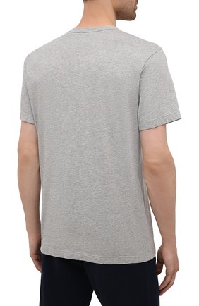Мужская хлопковая футболка JAMES PERSE серого цвета, арт. MHE3282 | Фото 4 (Принт: Без принта; Рукава: Короткие; Длина (для топов): Стандартные; Материал внешний: Хлопок; Стили: Кэжуэл)