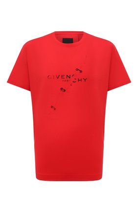 Мужская хлопковая футболка GIVENCHY красного цвета по цене 37350 руб., арт. BM71333Y6B | Фото 1 Мужская хлопковая футболка GIVENCHY красного цвета, арт. BM71333Y6B | Фото 1