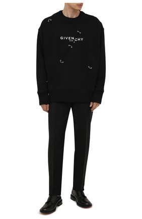 Мужские шерстяные брюки GIVENCHY черного цвета по цене 59950 руб., арт. BM50TJ100H | Фото 2 Мужские шерстяные брюки GIVENCHY черного цвета, арт. BM50TJ100H | Фото 2