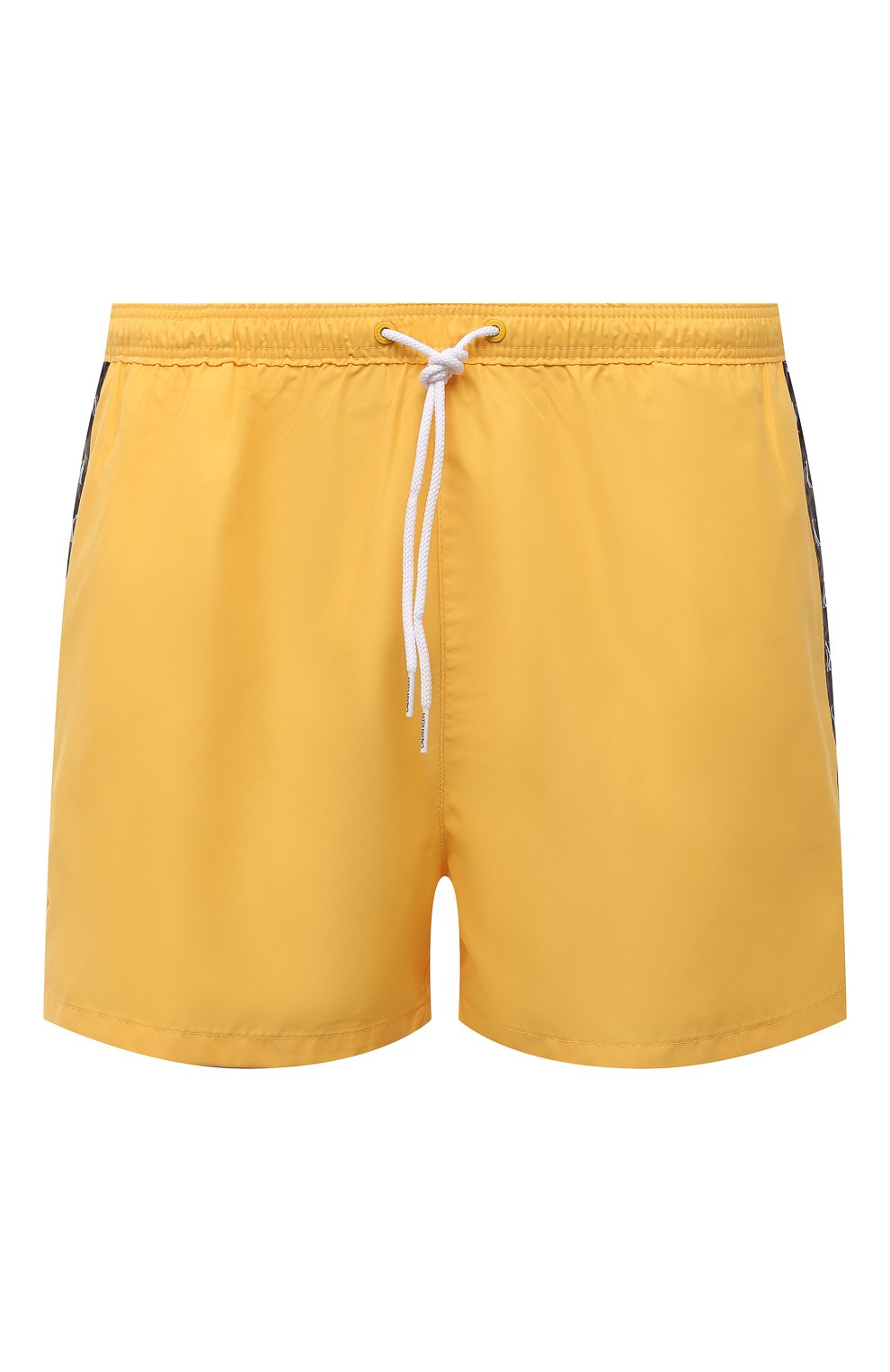 Мужские плавки-шорты CALVIN KLEIN желтого цвета, арт. KM0KM00556 | Фото 1 (Принт: Без принта; Материал внешний: Синтетический материал; Мужское Кросс-КТ: плавки-шорты)