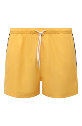 Мужские плавки-шорты CALVIN KLEIN желтого цвета, арт. KM0KM00556 | Фото 1 (Принт: Без принта; Материал внешний: Синтетический материал; Мужское Кросс-КТ: плавки-шорты)
