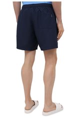 Мужские плавки-шорты CALVIN KLEIN темно-синего цвета, арт. KM0KM00590 | Фото 4 (Материал внешний: Синтетический материал; Принт: С принтом; Мужское Кросс-КТ: плавки-шорты)