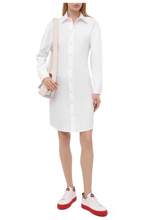 Женские кожаные кеды lauren CHLOÉ белого цвета по цене 49950 руб., арт. CHC21U108R3 | Фото 2 Женские кожаные кеды lauren CHLOÉ белого цвета, арт. CHC21U108R3 | Фото 2