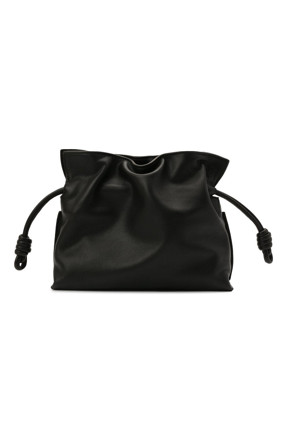 Женский клатч flamenco mini LOEWE черного цвета, арт. A411FC2X17 | Фото 1 (Материал: Натуральная кожа; Женское Кросс-КТ: Клатч-клатчи; Размер: mini; Ремень/цепочка: На ремешке)