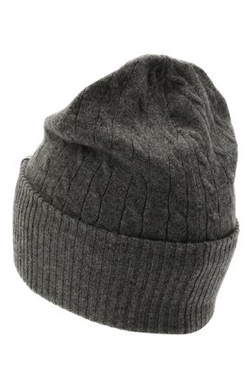 Женская кашемировая шапка BRUNELLO CUCINELLI серого цвета, арт. M12182889 | Фото 2 (Материал: Шерсть, Кашемир, Текстиль)