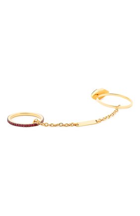 Женские кольцо DELFINA DELETTREZ бесцветного цвета, арт. ANA1014.F | Фото 2 (Драгоценные камни: Рубины; Материал сплава: Желтое золото)