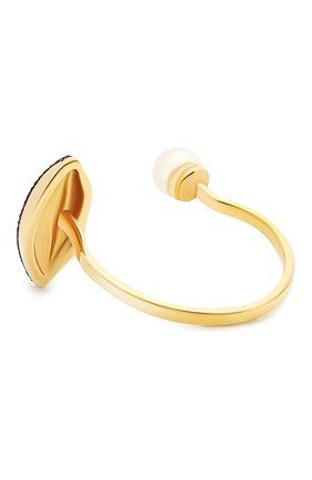 Женские кольцо DELFINA DELETTREZ бесцветного цвета, арт. ANA1017.E | Фото 2 (Драгоценные камни: Жемчуг; Материал сплава: Желтое золото)