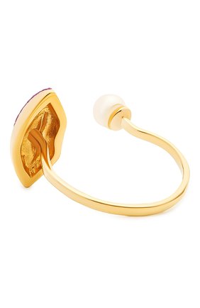 Женские кольцо DELFINA DELETTREZ бесцветного цвета, арт. ANA1017.G | Фото 2 (Драгоценные камни: Жемчуг; Материал сплава: Желтое золото)