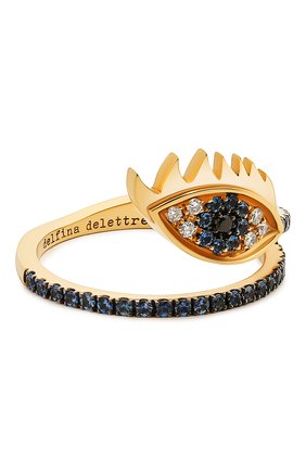 Женские кольцо DELFINA DELETTREZ бесцветного цвета, арт. HND1008.G | Фото 1 (Драгоценные камни: Бриллианты; Материал сплава: Желтое золото)