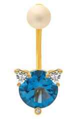 Женские серьга DELFINA DELETTREZ бесцветного цвета, арт. MGT5001.E(BLUE) | Фото 1 (Драгоценные камни: Бриллианты; Материал сплава: Желтое золото)