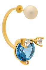Женские с�ерьга DELFINA DELETTREZ бесцветного цвета, арт. MGT5001.E(BLUE) | Фото 2 (Драгоценные камни: Бриллианты; Материал сплава: Желтое золото)