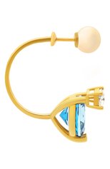 Женские серьга DELFINA DELETTREZ бесцветного цвета, арт. MGT5001.E(BLUE) | Фото 3 (Драгоценные камни: Бриллианты; Материал сплава: Желтое золото)
