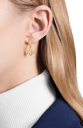 Женские серьги blooming LOUIS VUITTON золотого цвета по цене 23800 руб., арт. M64859 | Фото 2 Женские серьги blooming LOUIS VUITTON золотого цвета, арт. M64859 | Фото 2