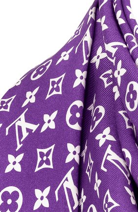 Женская шелковая шаль lv now double face LOUIS VUITTON фиолетового цвета по цене 53000 руб., арт. MP3088 | Фото 2 Женская шелковая шаль lv now double face LOUIS VUITTON фиолетового цвета, арт. MP3088 | Фото 2