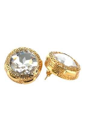Женские серьги VERSACE золотого цвета по цене 53250 руб., арт. 1001098/1A00621 | Фото 2 Женские серьги VERSACE золотого цвета, арт. 1001098/1A00621 | Фото 2
