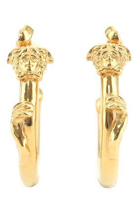 Женские серьги-каффы VERSACE золотого цвета по цене 39950 руб., арт. 1001431/1A00620 | Фото 1 Женские серьги-каффы VERSACE золотого цвета, арт. 1001431/1A00620 | Фото 1