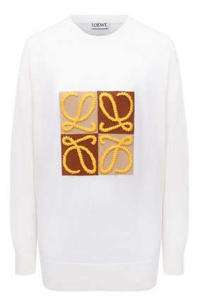 Женский шерстяной пуловер LOEWE белого цвета по цене 72350 руб., арт. S359Y14K18 | Фото 1 Женский шерстяной пуловер LOEWE белого цвета, арт. S359Y14K18 | Фото 1