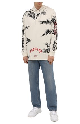Мужской хлопковое худи GIVENCHY кремвого цвета по цене 71650 руб., арт. BM715S3Y6B | Фото 2 Мужской хлопковое худи GIVENCHY кремвого цвета, арт. BM715S3Y6B | Фото 2 (Материал внешний: Хлопок; Рукава: Длинные; Мужское Кросс-КТ: Худи-одежда; Принт: С принтом; Стили: Гранж; Длина (для топов): Удлиненные)