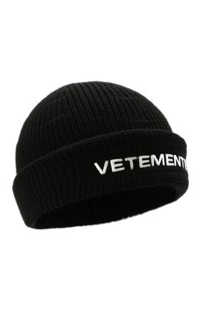 Мужская шерстяная шапка VETEMENTS черного цвета по цене 42750 руб., арт. UA52KN300B 2901/M | Фото 1 Мужская шерстяная шапка VETEMENTS черного цвета, арт. UA52KN300B 2901/M | Фото 1