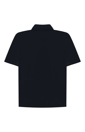 Детская хлопковая рубашка ALETTA синего цвета, арт. AMC210460CR28/6A-8A | Фото 2 (Рукава: Короткие; Случай: Повседневный; Материал внешний: Хлопок; Мальчики-школьная форма: Рубашки; Ростовка одежда: 6 лет | 116 см, 7 лет | 122 см, 8 лет | 128 см)
