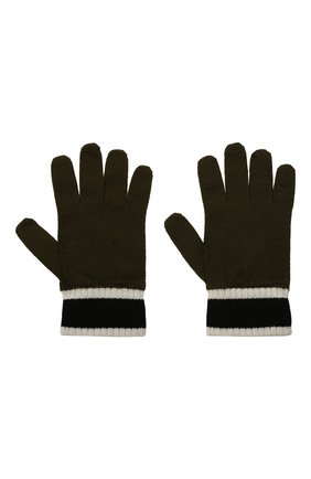 Детские шерстяные перчатки EMPORIO ARMANI хаки цвета по цене 8295 руб., арт. 404638/1A494 | Фото 2 Детские шерстяные перчатки EMPORIO ARMANI хаки цвета, арт. 404638/1A494 | Фото 2 (Материал: Текстиль, Шерсть)