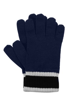 Детские шерстяные перчатки EMPORIO ARMANI синего цвета, арт. 404638/1A494 | Фото 1 (Материал: Текстиль, Шерсть)
