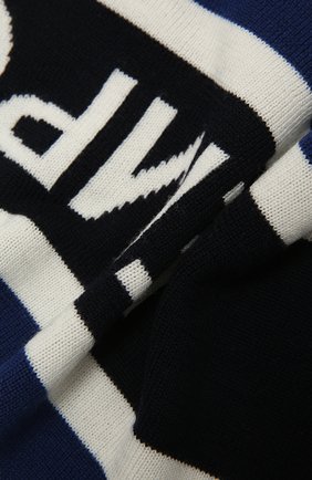 Детский шерстяной шарф EMPORIO ARMANI синего цвета, арт. 404637/1A494 | Фото 2 (Материал: Шерсть, Текстиль)