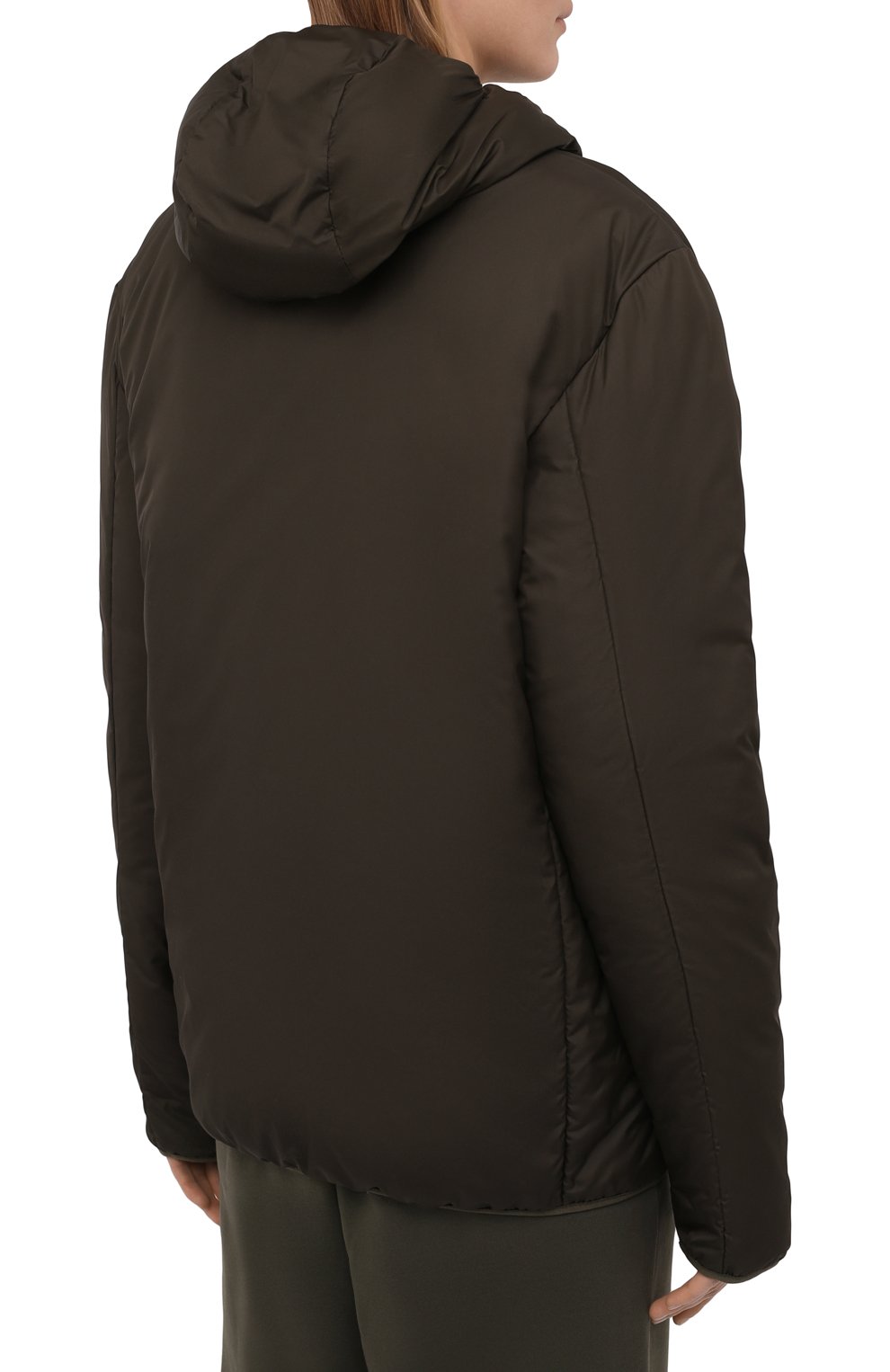 Мужского куртка PANGAIA хаки цвета, арт. FDM0002-101-WBN01 | Фото 4 (Кросс-КТ: Куртка; Женское Кросс-КТ: Куртка-спорт; Материал внешний: Хлопок; Стили: Спорт-шик)