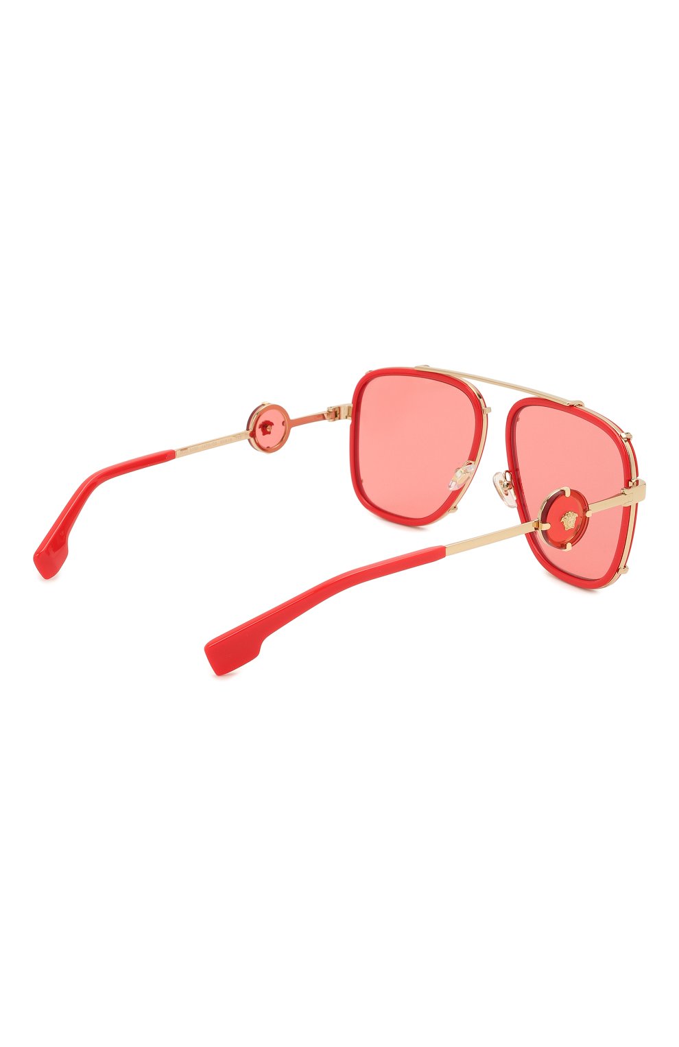 Женские солнцезащитные очки VERSACE красного цвета, арт. 2233-1472C8 | Фото 5 (Тип очков: С/з; Очки форма: Авиаторы)