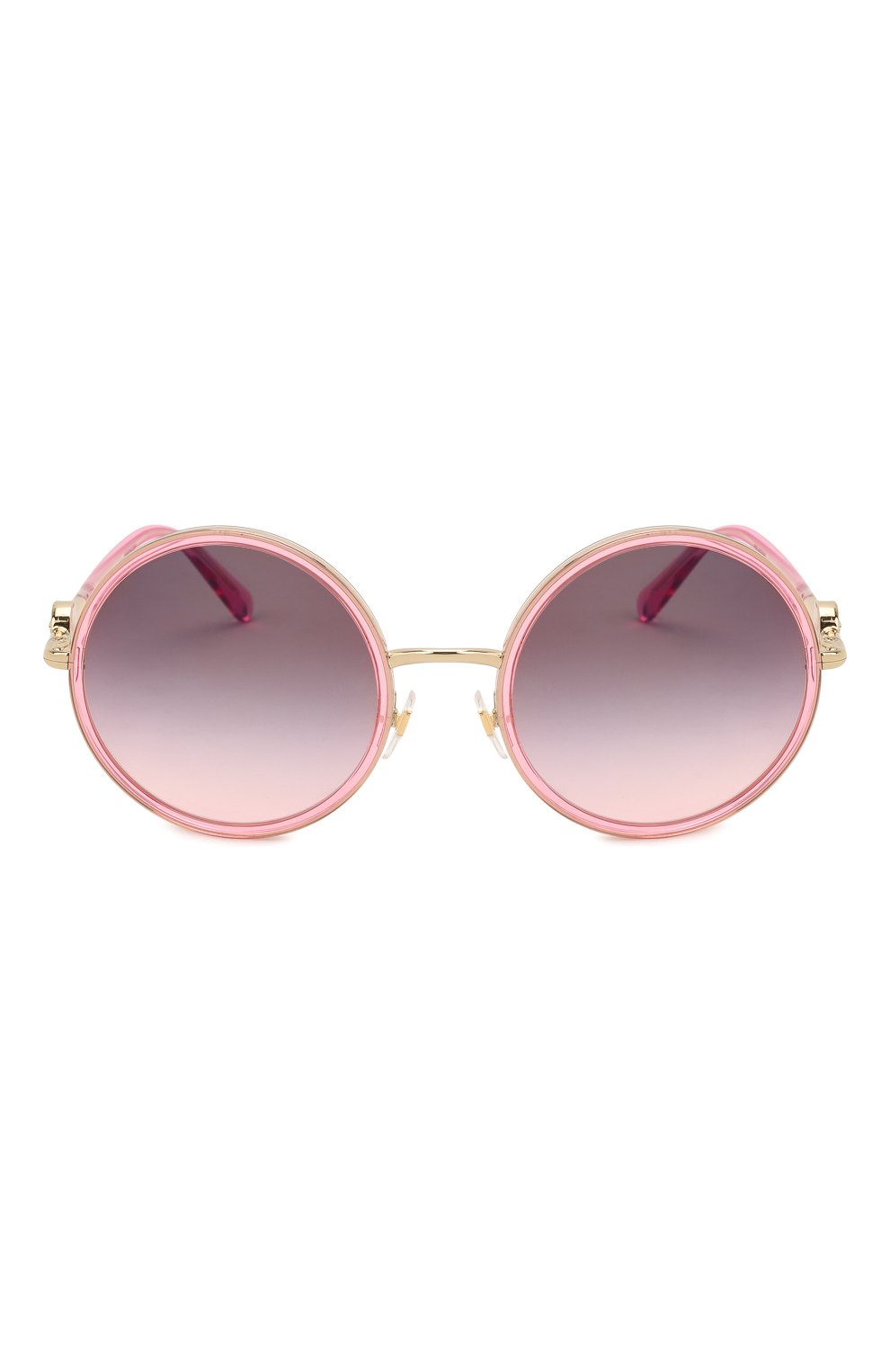 Женские солнцезащитные очки VERSACE розового цвета, арт. 2229-1252H9 | Фото 3 (Тип очков: С/з; Очки форма: Круглые)