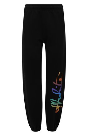 Женские хлопковые джоггеры OFF-WHITE черного цвета по цене 46700 руб., арт. 0WCH006R21JER004 | Фото 1 Женские хлопковые джоггеры OFF-WHITE черного цвета, арт. 0WCH006R21JER004 | Фото 1 (Длина (брюки, джинсы): Стандартные; Материал внешний: Хлопок; Стили: Спорт-шик; Кросс-КТ: Трикотаж; Женское Кросс-КТ: Джоггеры - брюки; Силуэт Ж (брюки и джинсы): Джоггеры)