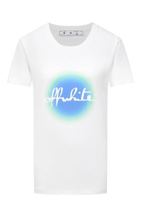 Женская хлопковая футболка OFF-WHITE белого цвета по цене 21300 руб., арт. 0WAA049R21JER006 | Фото 1 Женская хлопковая футболка OFF-WHITE белого цвета, арт. 0WAA049R21JER006 | Фото 1 (Длина (для топов): Стандартные; Рукава: Короткие; Материал внешний: Хлопок; Стили: Спорт-шик; Принт: С принтом; Женское Кросс-КТ: Футболка-одежда)