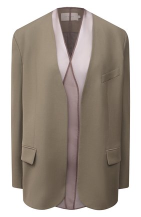 Женский шерстяной жакет LOW CLASSIC хаки цвета по цене 46200 руб., арт. L0W21SS_BZ060L | Фото 1 Женский шерстяной жакет LOW CLASSIC хаки цвета, арт. L0W21SS_BZ060L | Фото 1 (Длина (для топов): Стандартные; Материал подклада: Синтетический материал; Материал внешний: Шерсть; Рукава: Длинные; Стили: Кэжуэл; Случай: Повседневный; Женское Кросс-КТ: Жакет-одежда; 1-2-бортные: Однобортные)