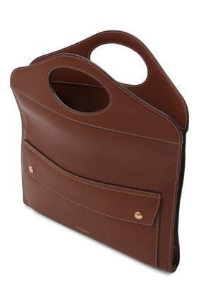 Женская сумка pocket BURBERRY коричневого цвета по цене 105000 руб., арт. 8041253 | Фото 4 Женская сумка pocket BURBERRY коричневого цвета, арт. 8041253 | Фото 4 (Сумки-технические: Сумки через плечо; Размер: medium; Материал: Натуральная кожа; Ремень/цепочка: На ремешке)