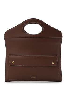 Женская сумка pocket BURBERRY коричневого цвета по цене 105000 руб., арт. 8041253 | Фото 7 Женская сумка pocket BURBERRY коричневого цвета, арт. 8041253 | Фото 7 (Сумки-технические: Сумки через плечо; Размер: medium; Материал: Натуральная кожа; Ремень/цепочка: На ремешке)
