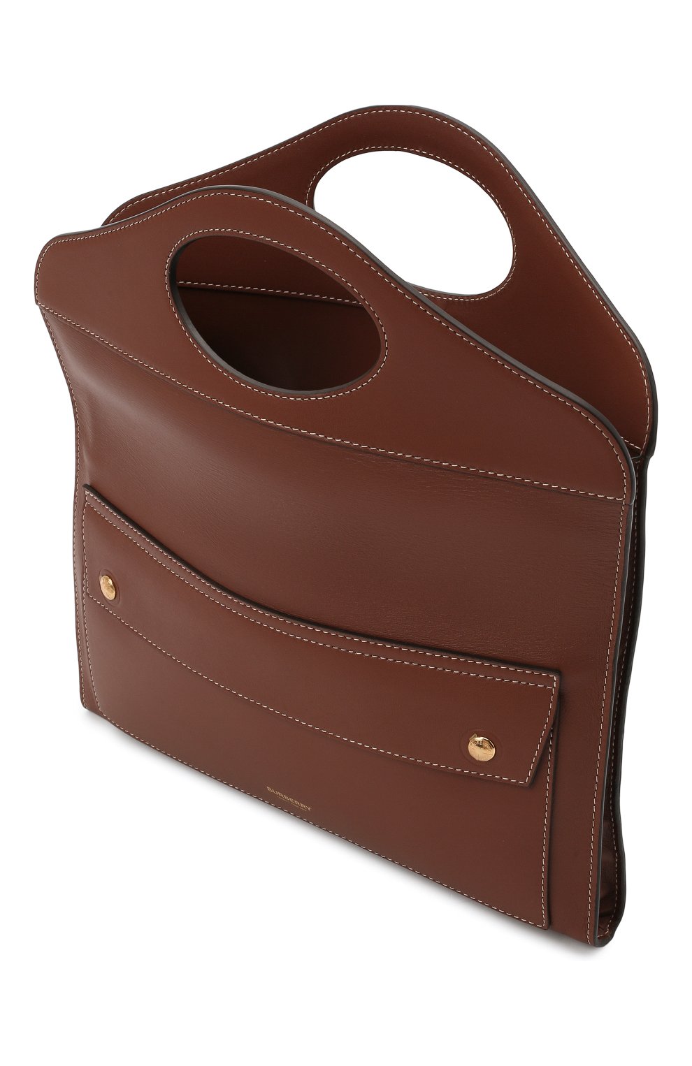 Женская сумка pocket BURBERRY коричневого цвета, арт. 8041253 | Фото 4 (Сумки-технические: Сумки через плечо; Размер: medium; Материал: Натуральная кожа; Ремень/цепочка: На ремешке)